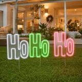 LED Placa de gramado Neon HoHoHo