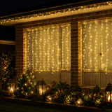 LED Cortina louca cintilante Cacho luz vintage dourada 3.5m