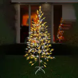 LED Árvore de folhas planas cintilantes e quentes e frias (1.7m)