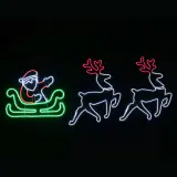 LED Neonflex piscando cervo e trenó de Papai Noel