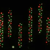 480 LED Aglomerados Solares de cascata Vermelho-Branco-Verde (10m)