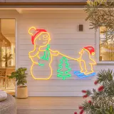 LED Boneco de neve e pinguim Neonflex (100cm x 72cm)
