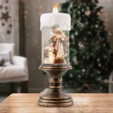 USB Vela de pedestal de presépio Gltter Swirl