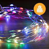 200 LED Solar e USB Luzes de Fio Multicor (19.9m)