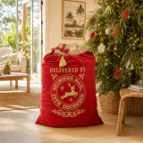 Saco de Natal de Veludo Deluxe (62x80cm) - Vermelho