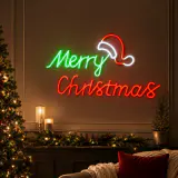 LED Neonflex Feliz Natal com Chapéu (39cm x 78cm)