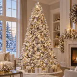 Árvore de Natal pré-iluminada de pinheiro nevado (2.7m)