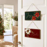 Placas de Natal de metal vermelho (30cm x 15cm)