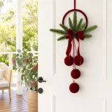 Bolas Penduradas Flocadas vinho (14x51cm)