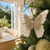 Borboleta Monarca Champanhe Organza