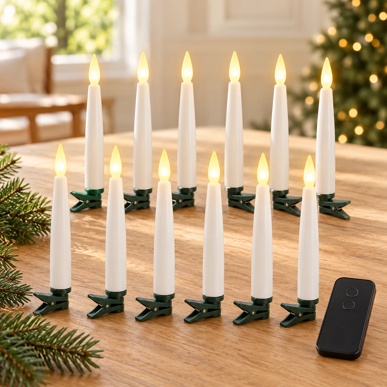 Velas LED com prendedor e controle — 12 unidades